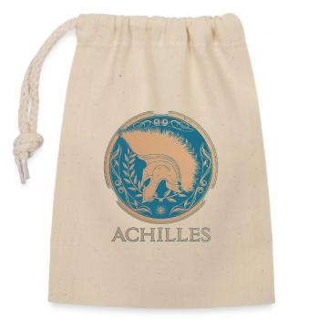 Achilles Griechischer Krieger - Verschließbarer Geschenkbeutel aus Baumwolle (14x20cm) - Natur - Vorne