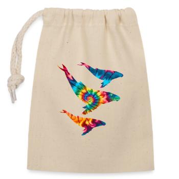 Humpback Whales Tie Dye - Closable cotton gift bag (14x20cm) - nature - Front