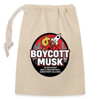 Boycott Musk Roundel Protest - Closable cotton gift bag (14x20cm) - nature - Front