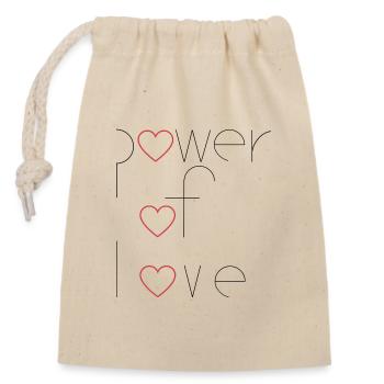 Power of Love - Verschließbarer Geschenkbeutel aus Baumwolle (14x20cm) - Natur - Vorne