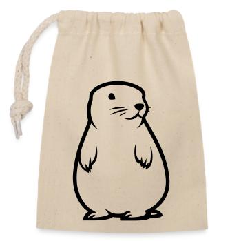 Marmot - Closable cotton gift bag (14x20cm) - nature - Front