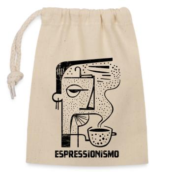 Espressionismo - Espresso - Kaffee trinken - Verschließbarer Geschenkbeutel aus Baumwolle (14x20cm) - Natur - Vorne