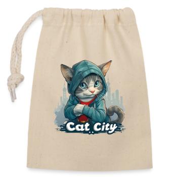 Mode exclusive de Kitten City L’élégance tendance - Sac cadeau en coton avec cordon (14 x 20 cm) - nature - Devant