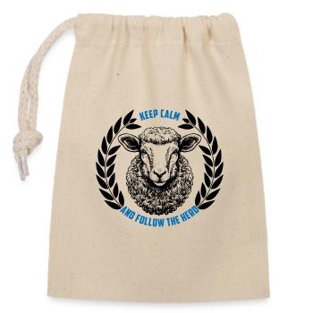 Les moutons restent calmes et suivent le troupeau - Sac cadeau en coton avec cordon (14 x 20 cm) - nature - Devant