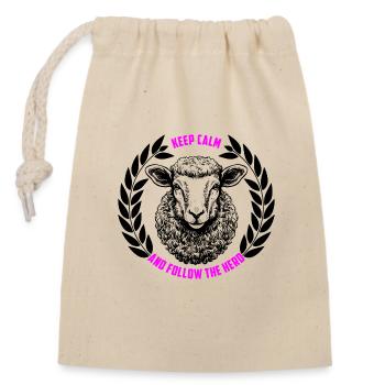 Les moutons restent calmes et suivent le troupeau - Sac cadeau en coton avec cordon (14 x 20 cm) - nature - Devant