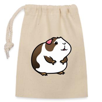 Just cute guinea pig - Closable cotton gift bag (14x20cm) - nature - Front