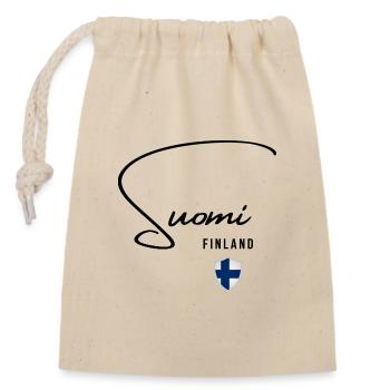 Drapeau de la Finlande, fierté finlandaise - Sac cadeau en coton avec cordon (14 x 20 cm) - nature - Devant