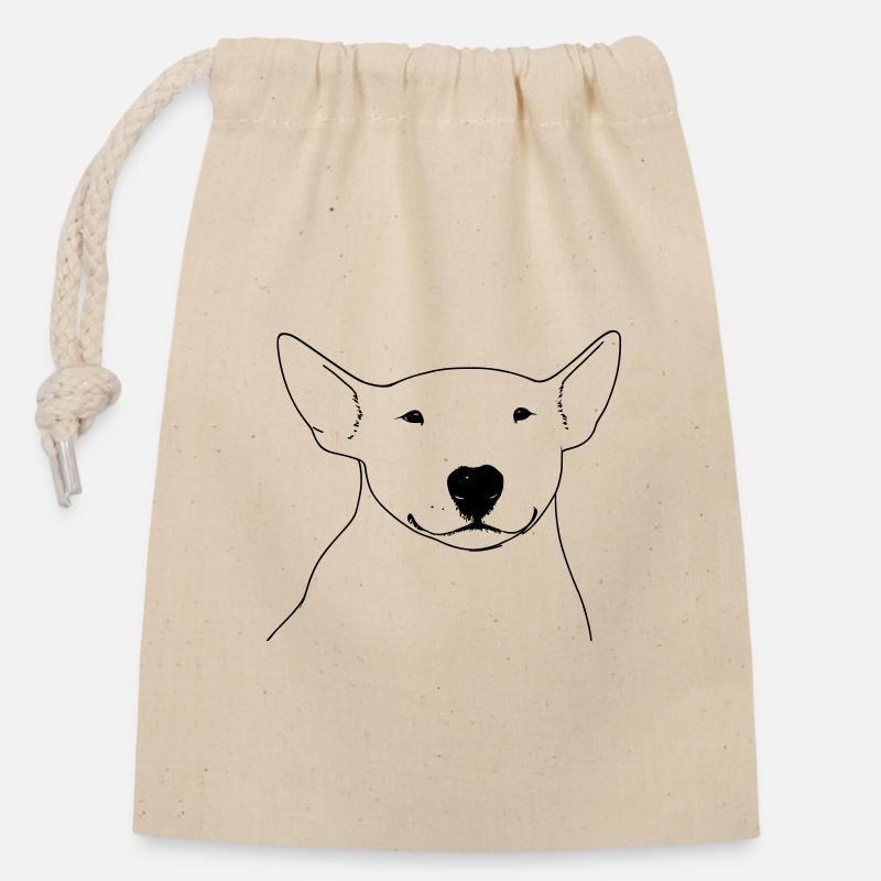 Bull Terrier, Bully Silhouette Stylized - Closable cotton gift bag (14x20cm) - nature