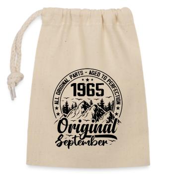 1965 September Original 59 Years Anniversary Gift - Closable cotton gift bag (14x20cm) - nature - Front