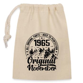 1965 November Original 59 Years Anniversary Gift - Closable cotton gift bag (14x20cm) - nature - Front
