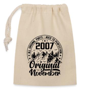 2007 November Original 17 Year Old Birthday Gift - Closable cotton gift bag (14x20cm) - nature - Front