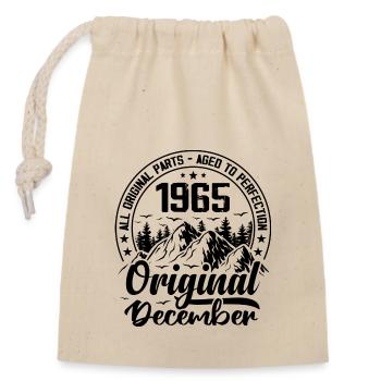1965 December Original 59 Years Anniversary Gift - Closable cotton gift bag (14x20cm) - nature - Front
