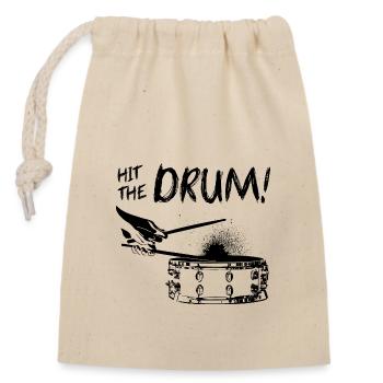 HitTheDrum Snare - sur bright - Sac cadeau en coton avec cordon (14 x 20 cm) - nature - Devant