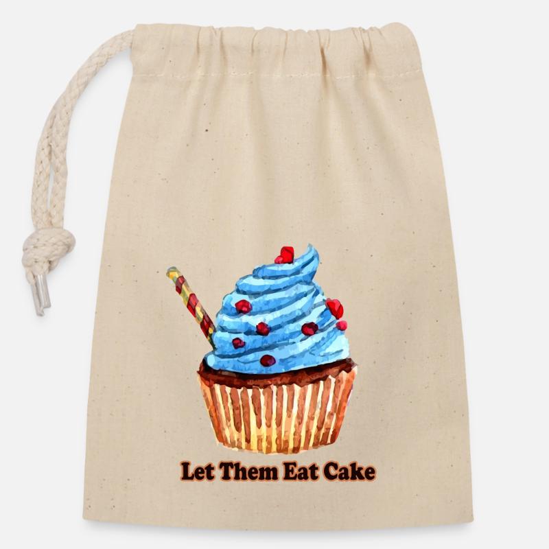 Cake - Closable cotton gift bag (14x20cm) - nature