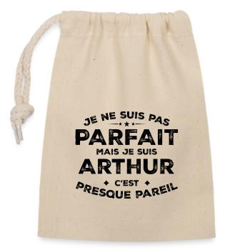 Arthur Ein Vorname, eine Haltung Humor Arthur - Verschließbarer Geschenkbeutel aus Baumwolle (14x20cm) - Natur - Vorne