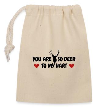 So deer to my hart - Closable cotton gift bag (14x20cm) - nature - Front