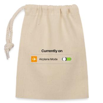 Currently on Airplane Mode Funny Introvert Offline - Closable cotton gift bag (14x20cm) - nature - Front