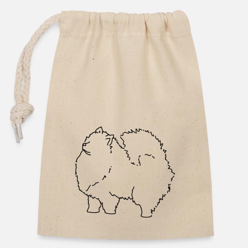 Pom Pom - Verschließbarer Geschenkbeutel aus Baumwolle (14x20cm) - Natur