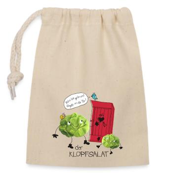 Knock salad - Closable cotton gift bag (14x20cm) - nature - Front