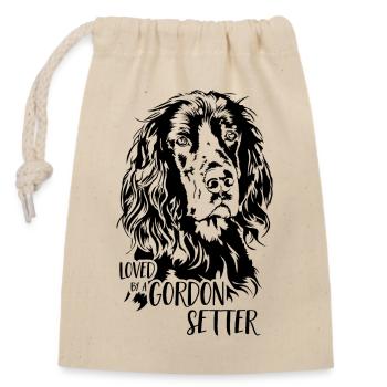 Aimé par un chien Gordon Setter Talking - Sac cadeau en coton avec cordon (14 x 20 cm) - nature - Devant
