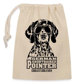 German Shorthaired Pointer coolest dog Wilsigns - Closable cotton gift bag (14x20cm) - nature - Front