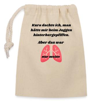 Kurz dachte ich man hätte mir beim ... - Verschließbarer Geschenkbeutel aus Baumwolle (14x20cm) - Natur - Vorne