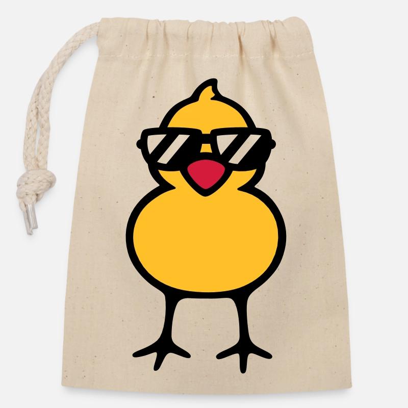 cool chick (rd) - Sac cadeau en coton avec cordon (14 x 20 cm) - nature