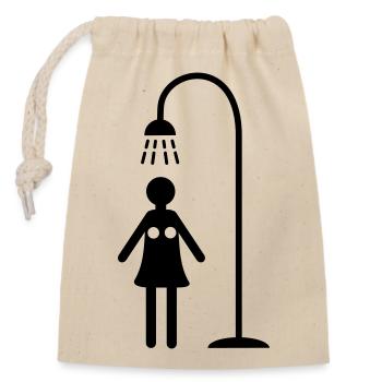 duschen hygiene lebensstil - Verschließbarer Geschenkbeutel aus Baumwolle (14x20cm) - Natur - Vorne