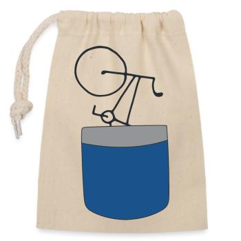 bicycle - Closable cotton gift bag (14x20cm) - nature - Front