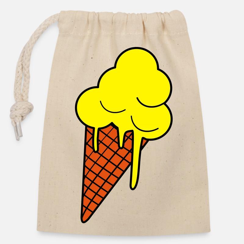 Art glacé fondant - Sac cadeau en coton avec cordon (14 x 20 cm) - nature