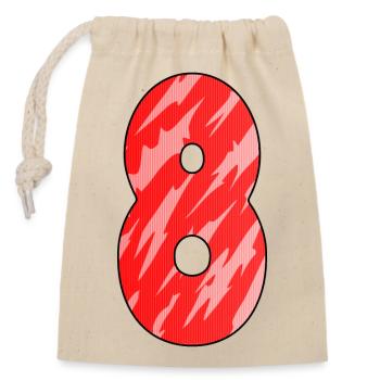 8 Red Pattern - Closable cotton gift bag (14x20cm) - nature - Front