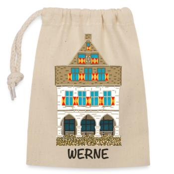 Werne, quartier Unna, Ancien hôtel de ville - Sac cadeau en coton avec cordon (14 x 20 cm) - nature - Devant