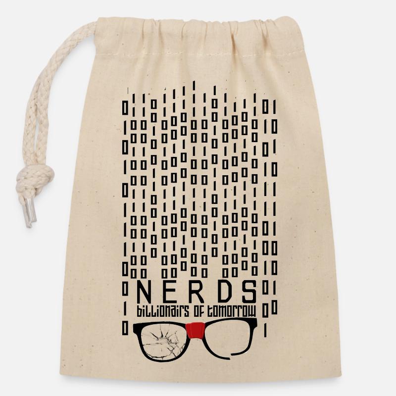 Nerdy Billionaire - Closable cotton gift bag (14x20cm) - nature