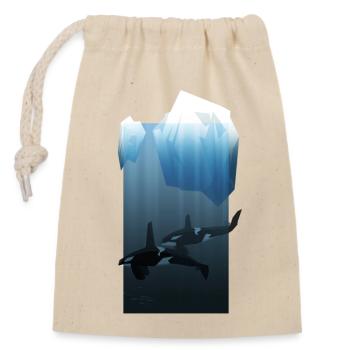 Killer whale - Closable cotton gift bag (14x20cm) - nature - Front