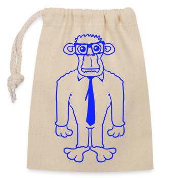 Clever Nerd Gorilla Lunettes à monture de corne Geek Tie Fun - Sac cadeau en coton avec cordon (14 x 20 cm) - nature - Devant