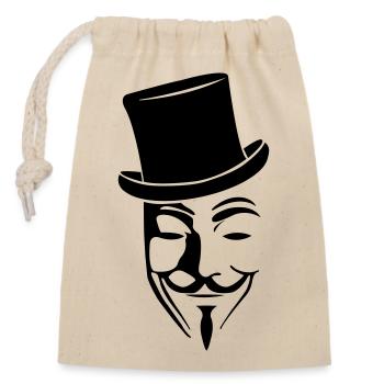 Anonymous Zylinder - Verschließbarer Geschenkbeutel aus Baumwolle (14x20cm) - Natur - Vorne