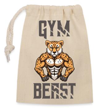 Bête de gymnastique guépard - Sac cadeau en coton avec cordon (14 x 20 cm) - nature - Devant