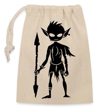 Goblin Ork Figur - Verschließbarer Geschenkbeutel aus Baumwolle (14x20cm) - Natur - Vorne