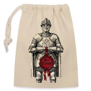 Sir Tified Knight Funny Renaissance Faire Men LARP - Verschließbarer Geschenkbeutel aus Baumwolle (14x20cm) - Natur - Vorne