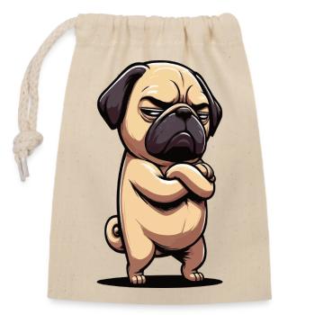 Carlin Carlin Propriétaire de carlin Amoureux du carlin Porte-carlin - Sac cadeau en coton avec cordon (14 x 20 cm) - nature - Devant