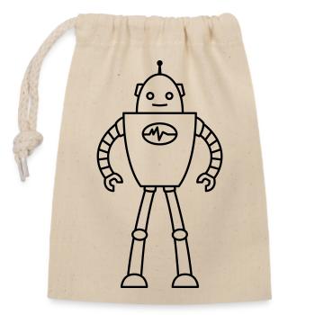 Robots du futur – Chemise de nerd de science-fiction IA - Sac cadeau en coton avec cordon (14 x 20 cm) - nature - Devant