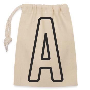 Letter A Typodesign - Closable cotton gift bag (14x20cm) - nature - Front