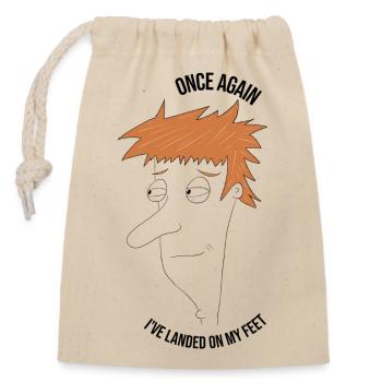 Once again, I've landed on my feet - Closable cotton gift bag (14x20cm) - nature - Front