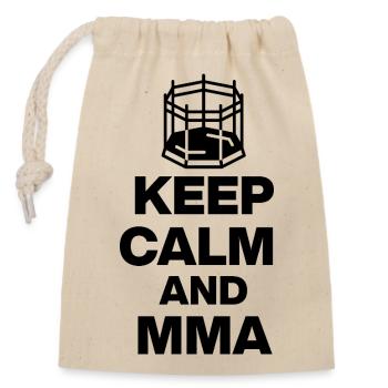 KEEP CALM AND MMA, OCTAGON FIGHT! NEANDERTHALS - Closable cotton gift bag (14x20cm) - nature - Front