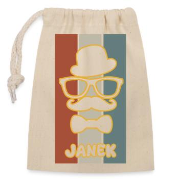 Janek comme prénom - Sac cadeau en coton avec cordon (14 x 20 cm) - nature - Devant