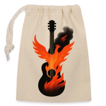 Flaming Phoenix Rock Metal Gitarre - Verschließbarer Geschenkbeutel aus Baumwolle (14x20cm) - Natur - Vorne