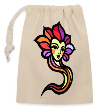 Déesse du soleil aux couleurs de l’arc-en-ciel - Sac cadeau en coton avec cordon (14 x 20 cm) - nature - Devant