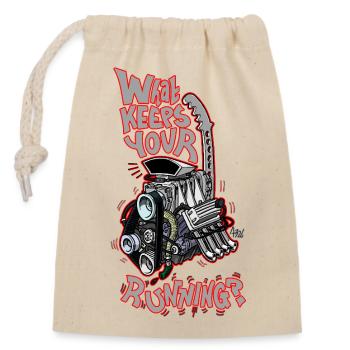 1482_WhatKeepsYourMotorRunning-COLOR - Sac cadeau en coton avec cordon (14 x 20 cm) - nature - Devant
