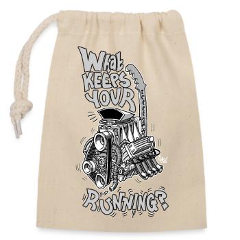 1482_WhatKeepsYourMotorRunning-GRAY - Sac cadeau en coton avec cordon (14 x 20 cm) - nature - Devant