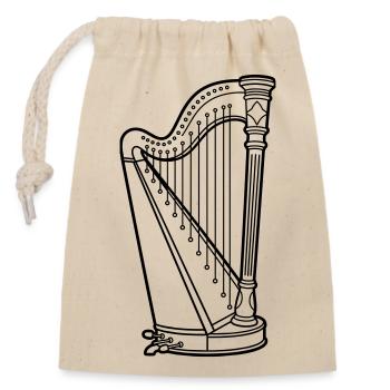 Harpe - Sac cadeau en coton avec cordon (14 x 20 cm) - nature - Devant